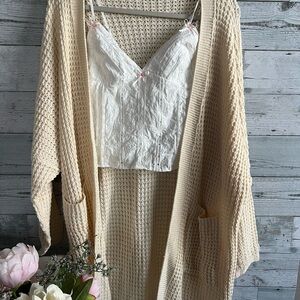 Cream colored cardigan!
